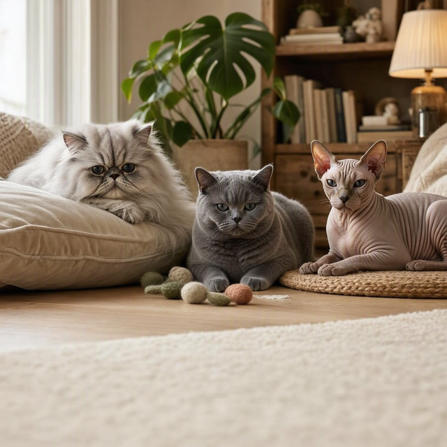 Un enfant assis sur un canapé caresse un chat tigré posé à côté de lui